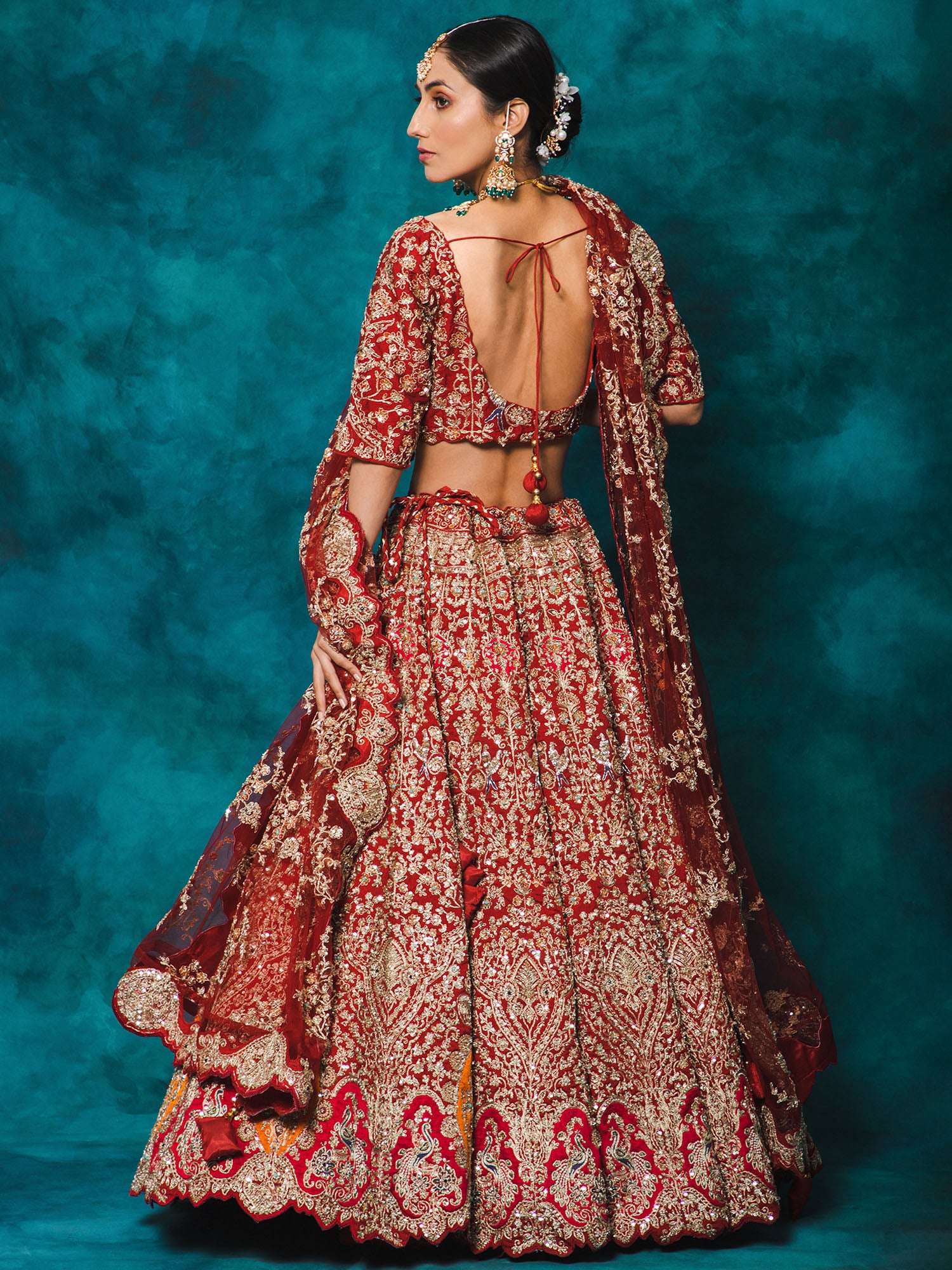Red Lehenga With Golden Work - Zardozi Embroidered Bridal Lehenga | Zardozi  Fashion Farrukhabad