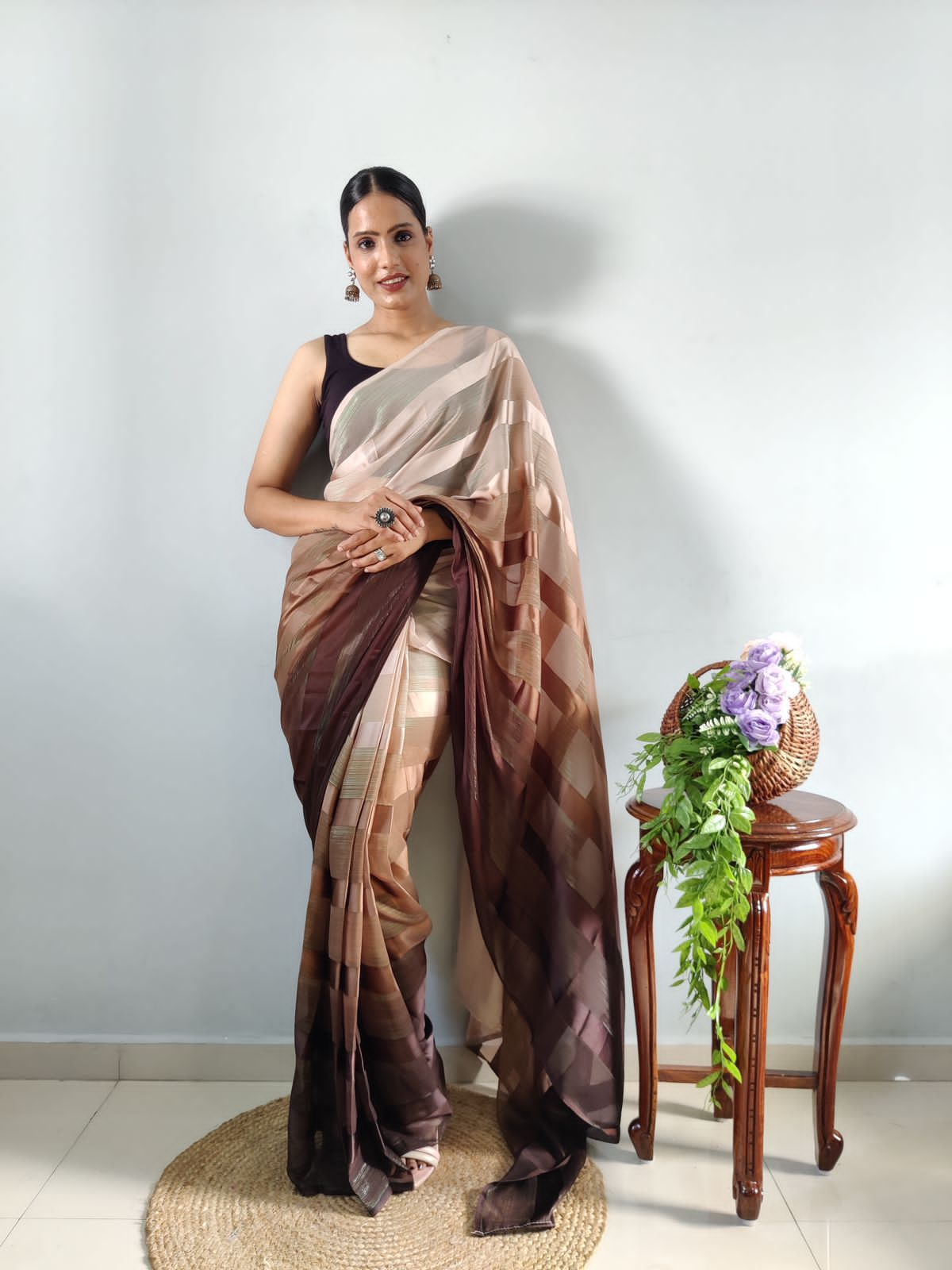 Elegant Ready to Wear Saree | Satin Fabric Saree | Satin Saree Collection By Rank Never Retire