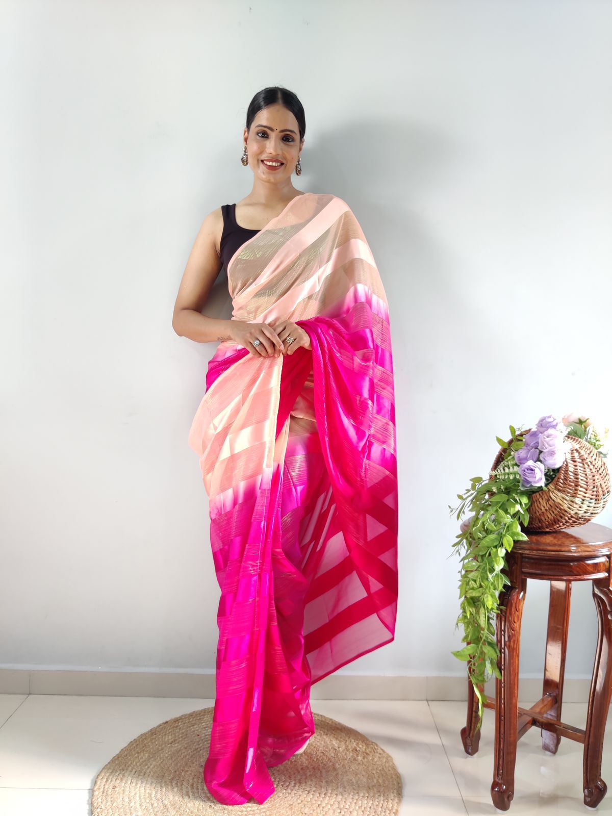 Elegant Ready to Wear Saree | Satin Fabric Saree | Satin Saree Collection By Rank Never Retire