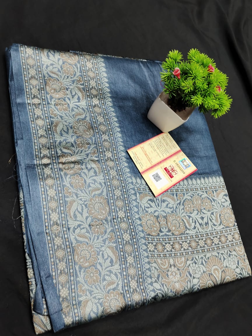 Tussar Silk Tifli Border Saree