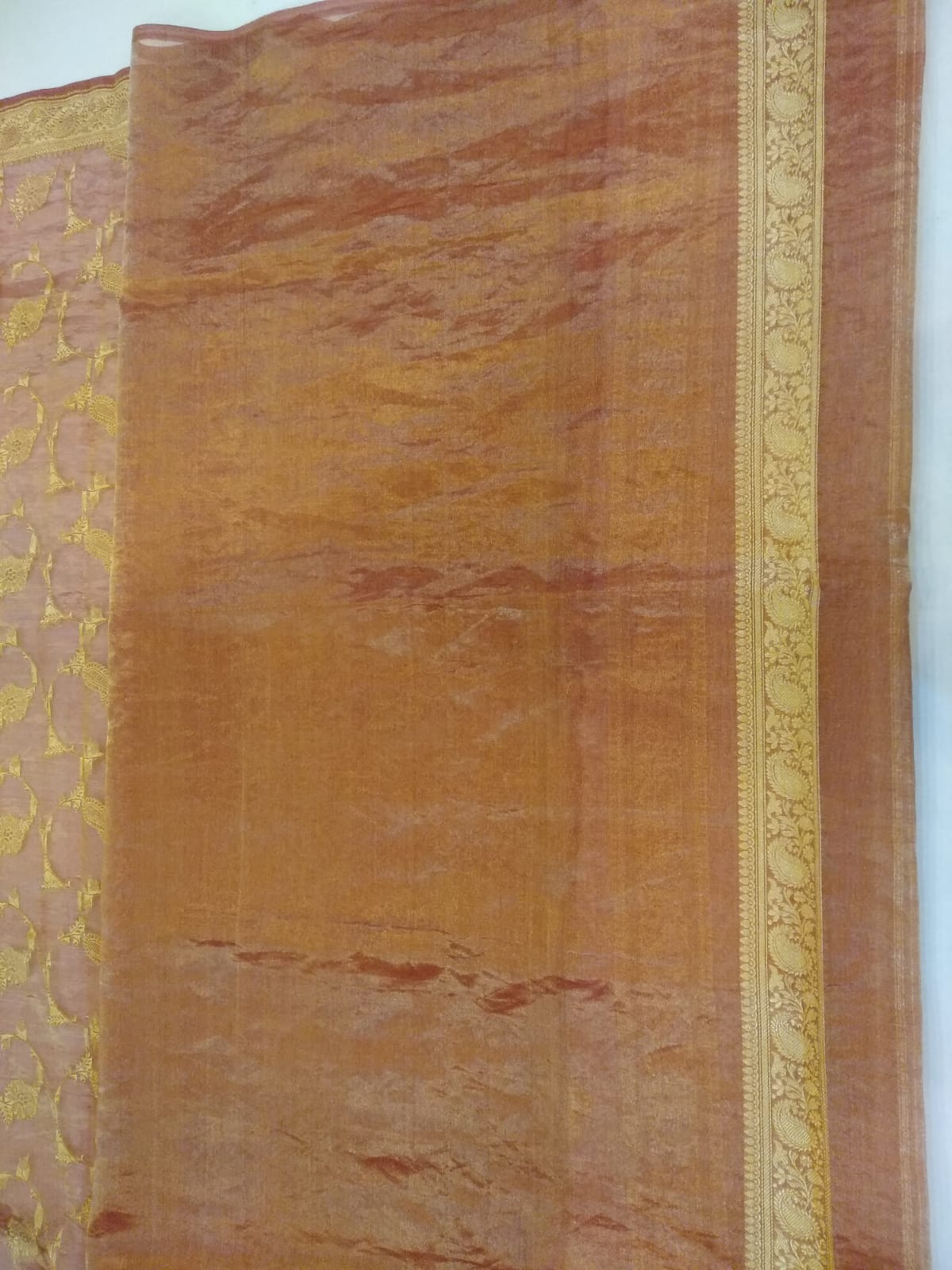 Maroon Saree Tissue Jangla Handwoven - Panaya