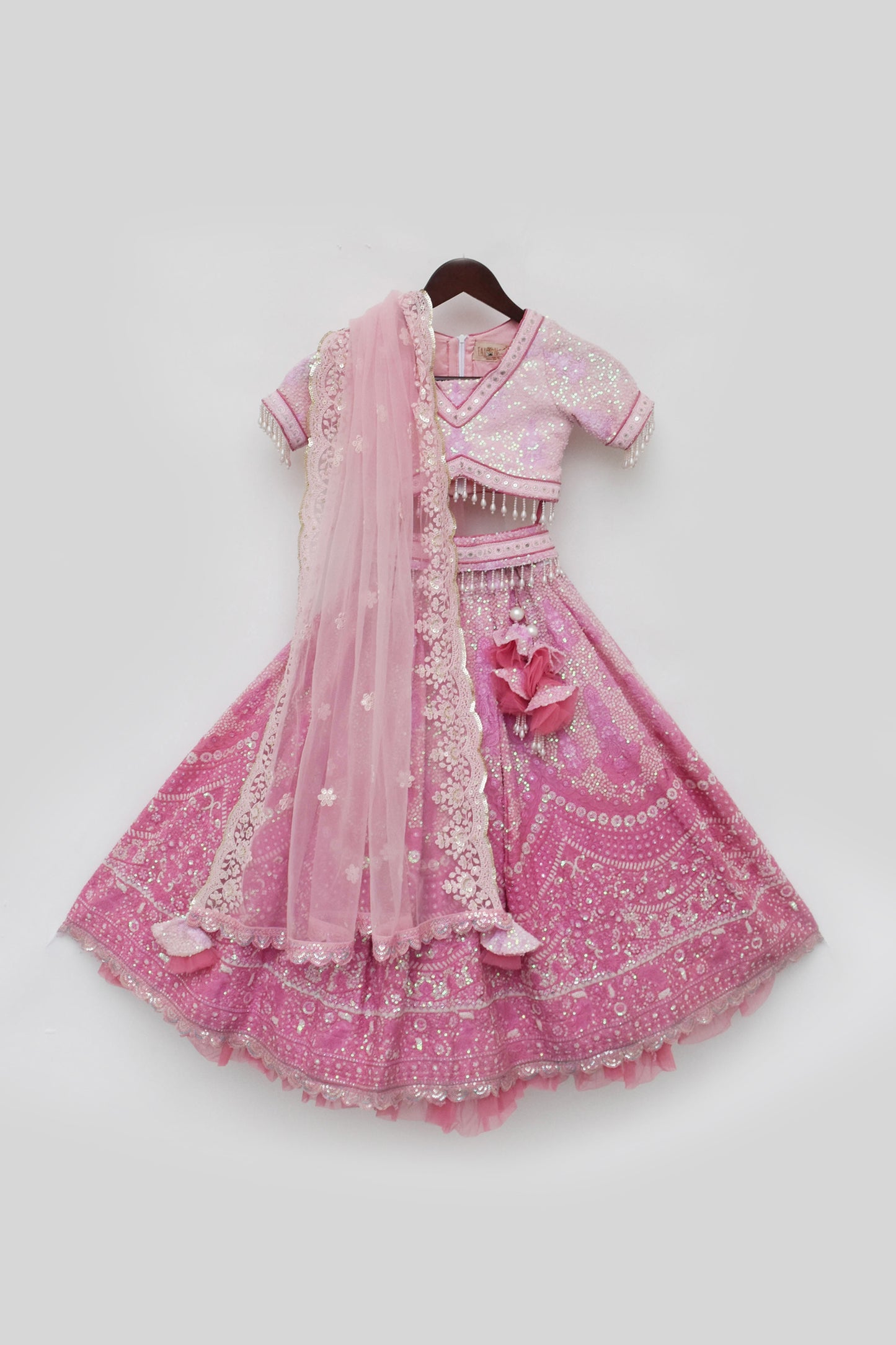 Pink Sequence Embroidery Lehenga Choli