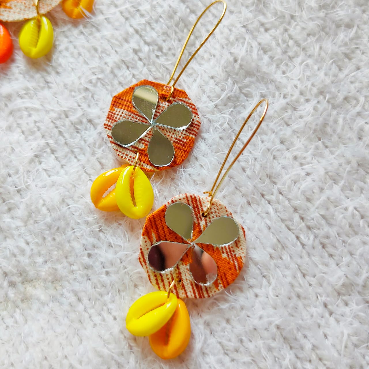 Handcrafted Fabric Jewellery - Orange & Yellow