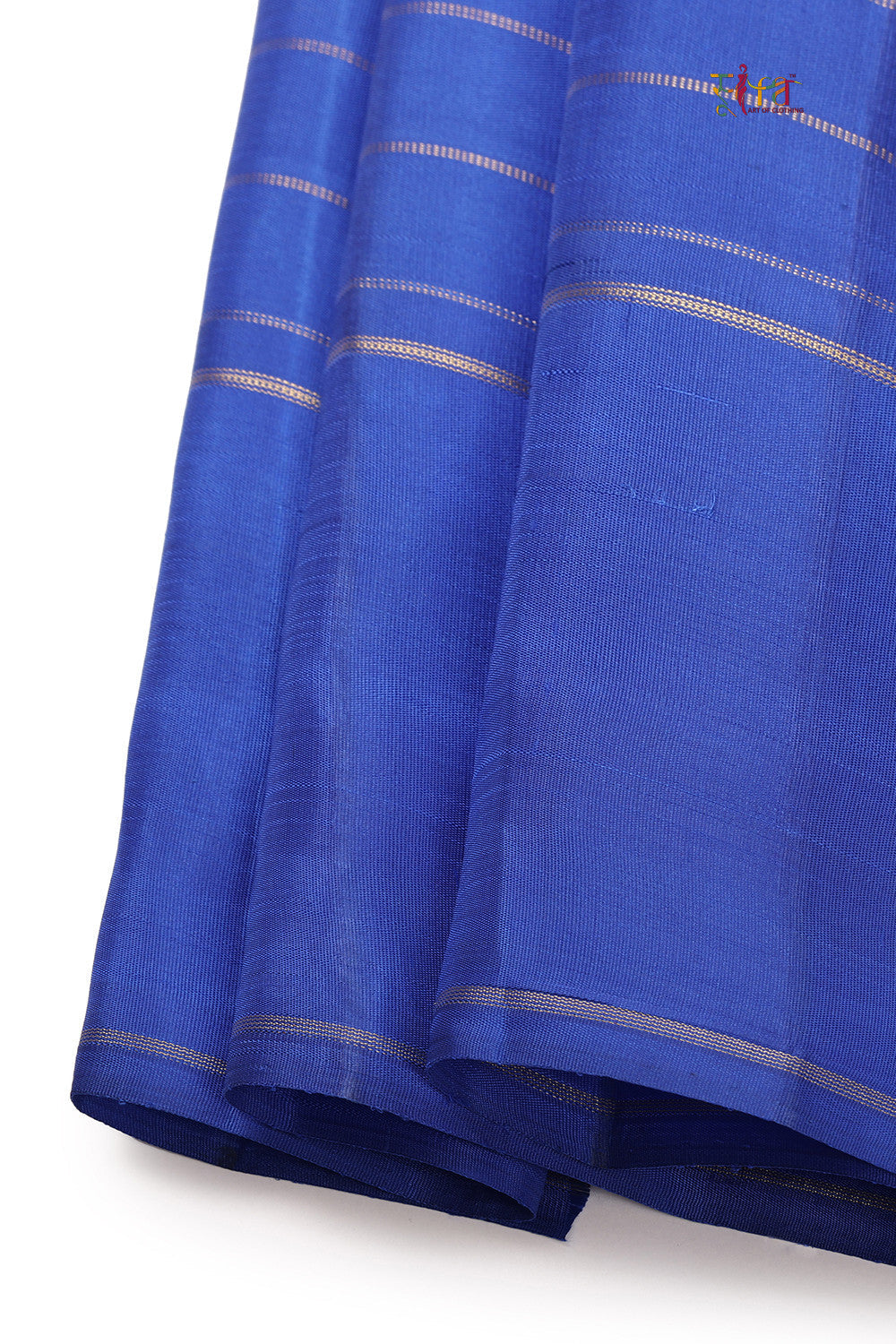 Handloom Duo Tone Green Pure Silk Kanjeevaram With Zari Check Body And Blue Border