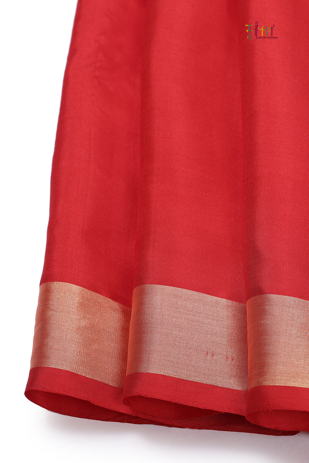 Handloom Red & Orange Pure Silk Contemporary Saree