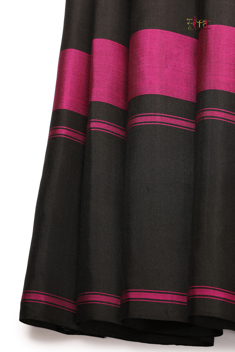 Grey Handloom Pure Silk Saree With Black Check