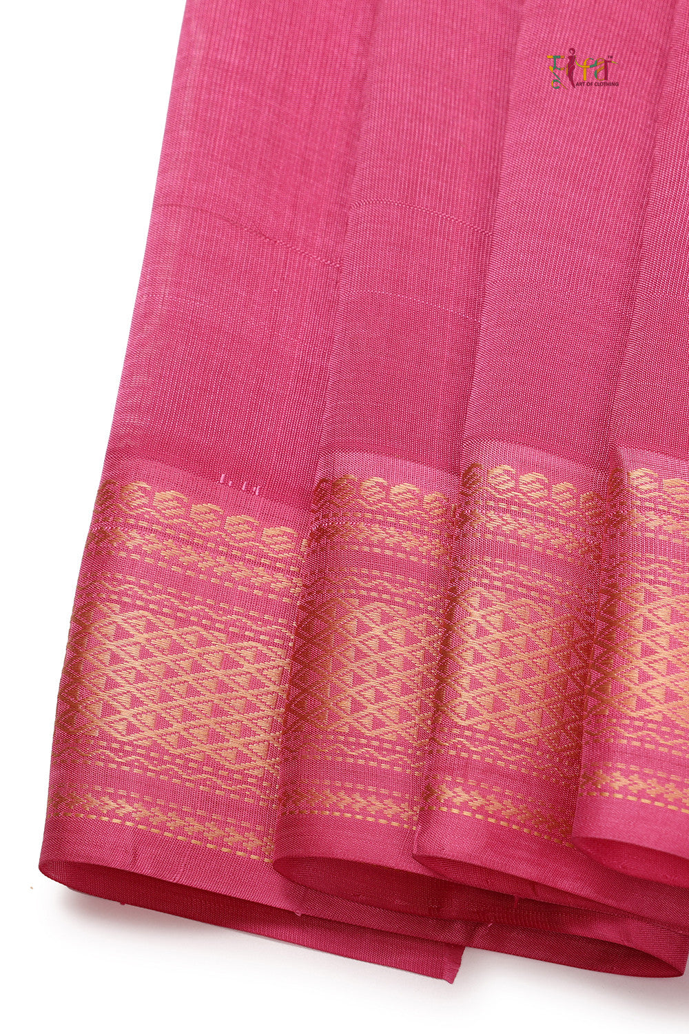 Handloom Limeade Green Pure Cotton Kanchi Saree With Pure Silk Mustard Border And Pallu