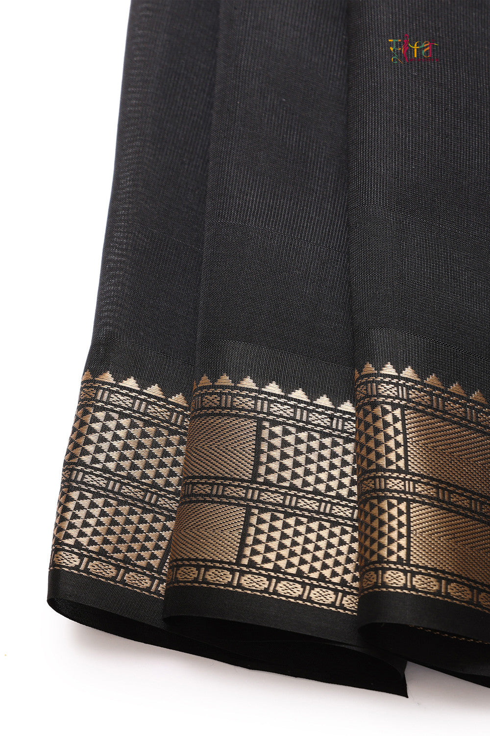 Handloom Peanut Brown Pure Cotton Kanchi Saree With Pure Silk Border & Pallu