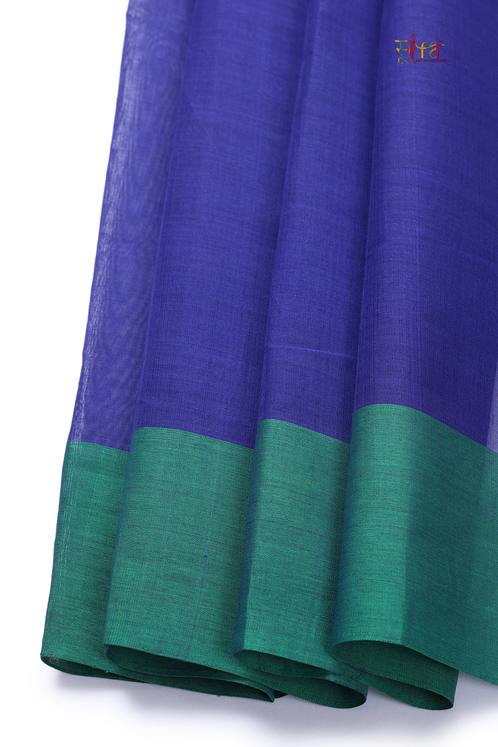 Blue And Pink Pure Cotton Handloom Kanchi Saree