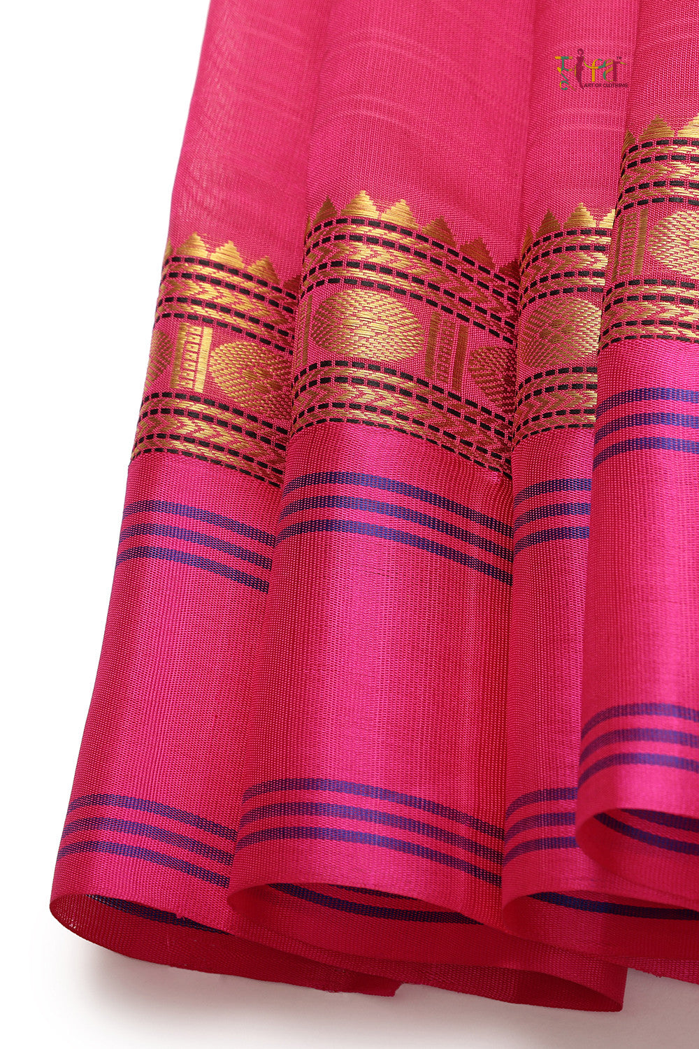 Handloom Honey Yellow Pure Cotton Kanchi Saree With Pure Silk Border And Pallu