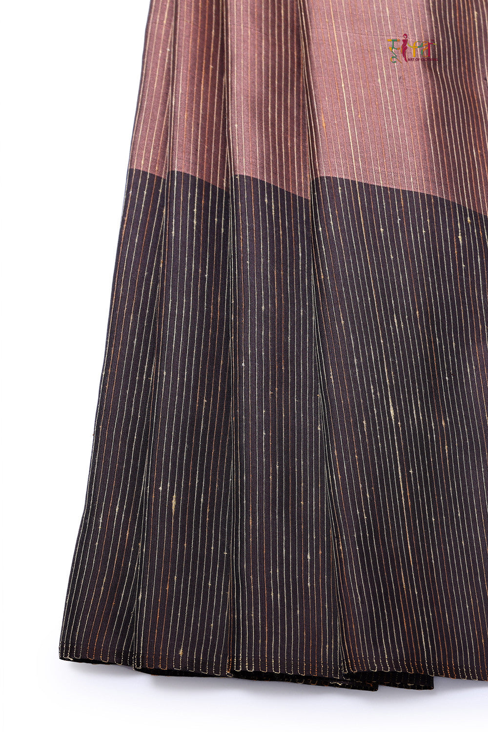 Handloom Chocolate Brown Pure Silk Kanchi Contemporary Saree