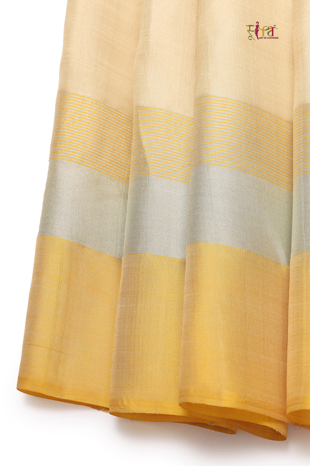 Handloom Daffodil Yellow Pure Silk Kanchi Saree