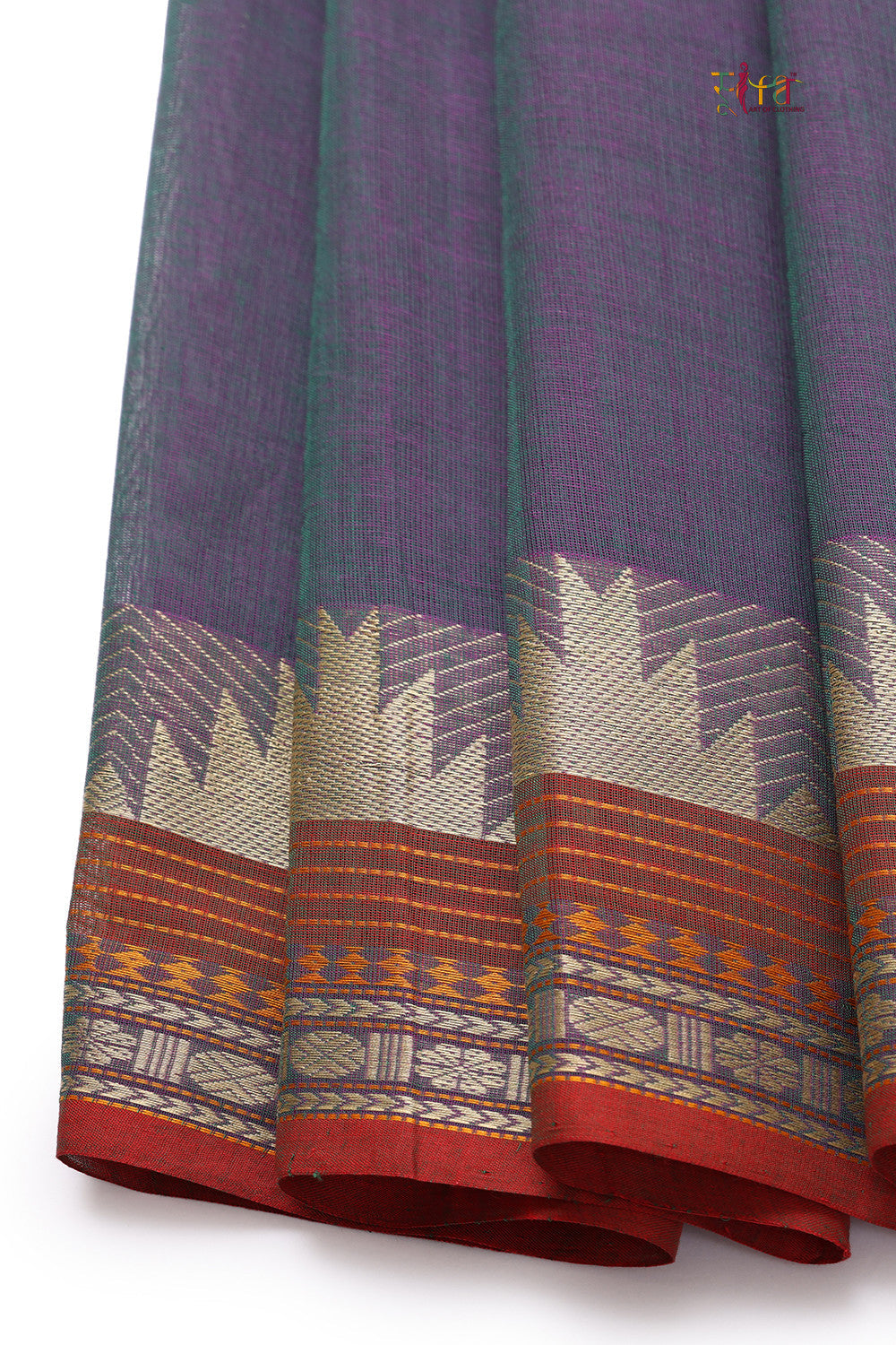 Handloom Celestial Blue Kanchi Contemporary Pure Cotton Saree