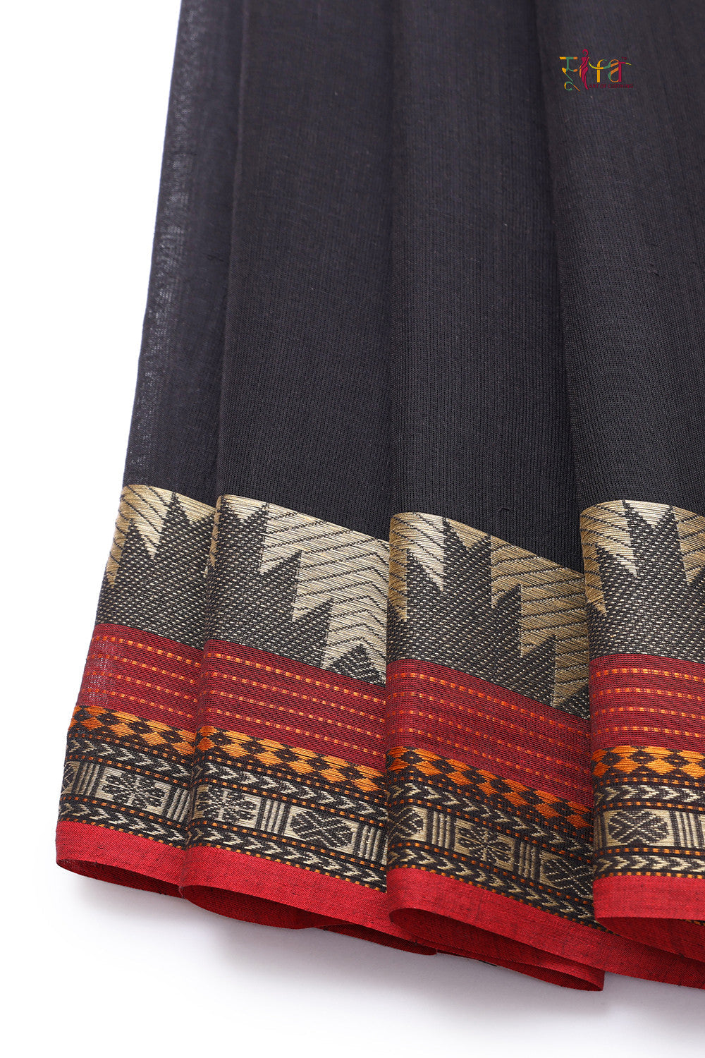 Handloom Black Kanchi Contemporary Pure Cotton Saree