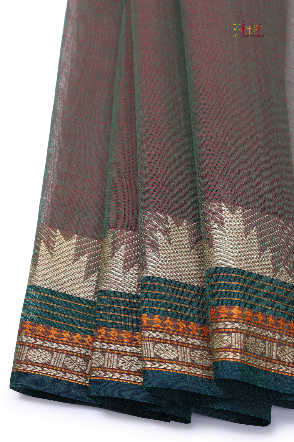 Maroon Handloom Pure Cotton Kanchi Saree