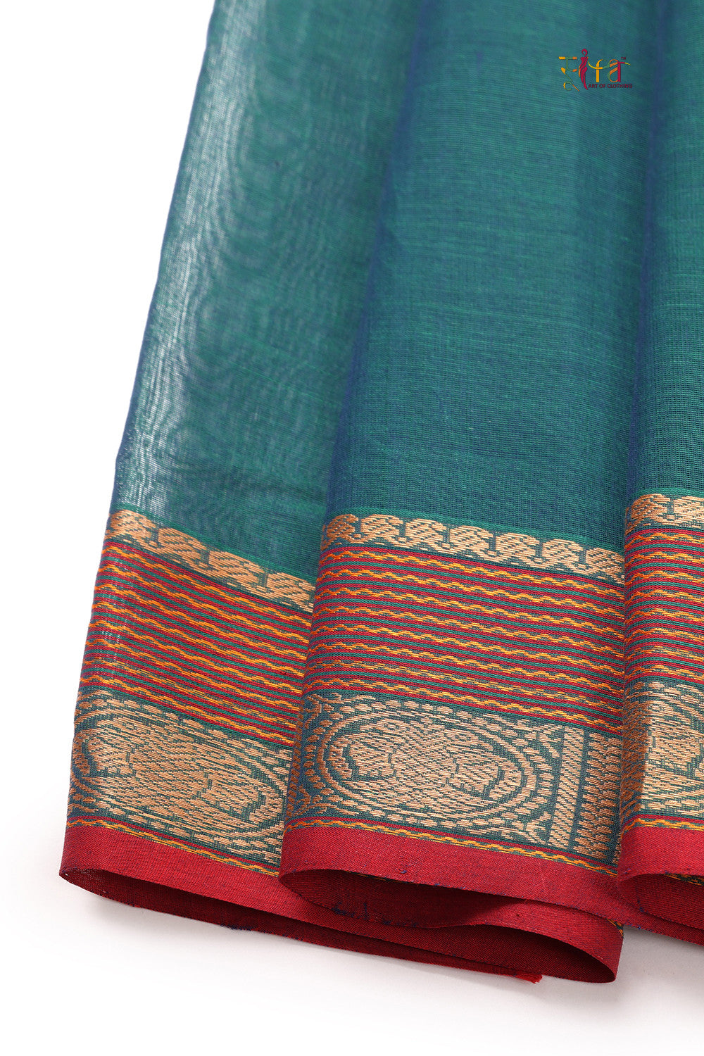 Handloom Green Pure Cotton Kanchi Saree