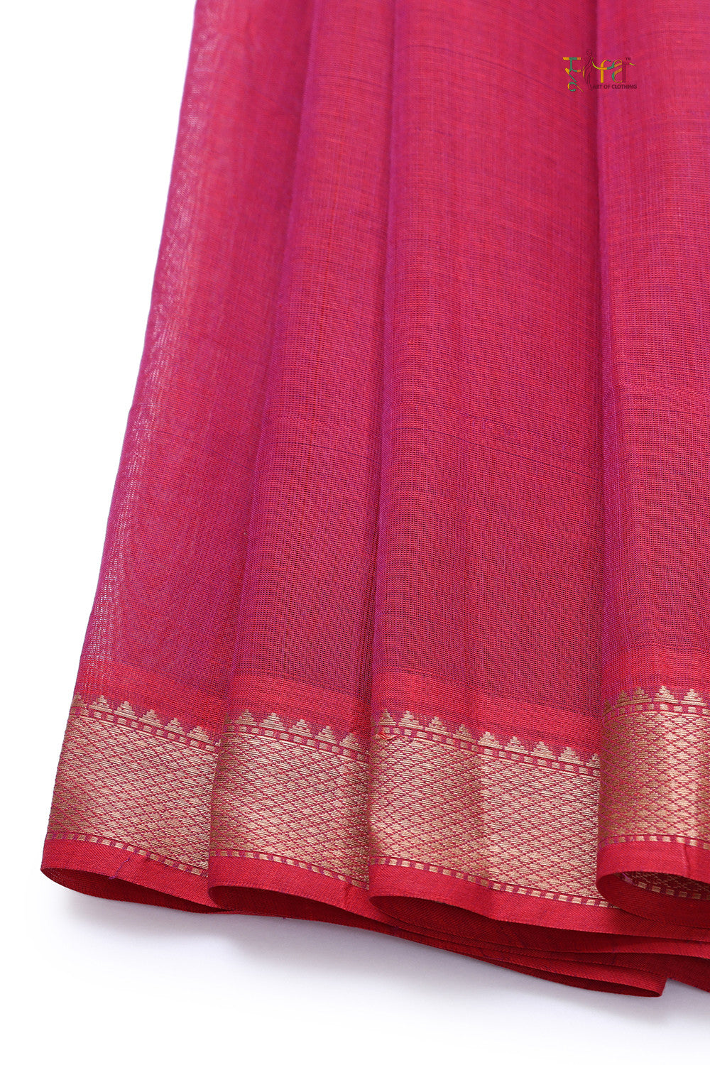 Handloom Magenta Pure Cotton Kanchi Cotton Saree