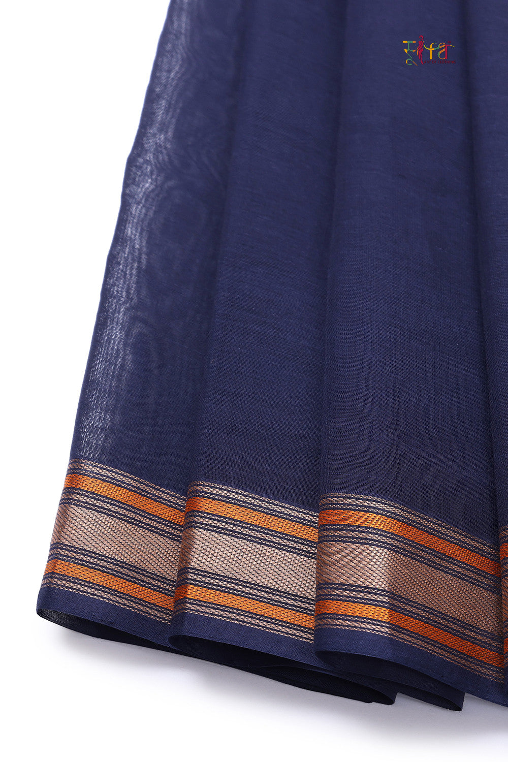 Handloom Navy Blue Kanchi Cotton Saree