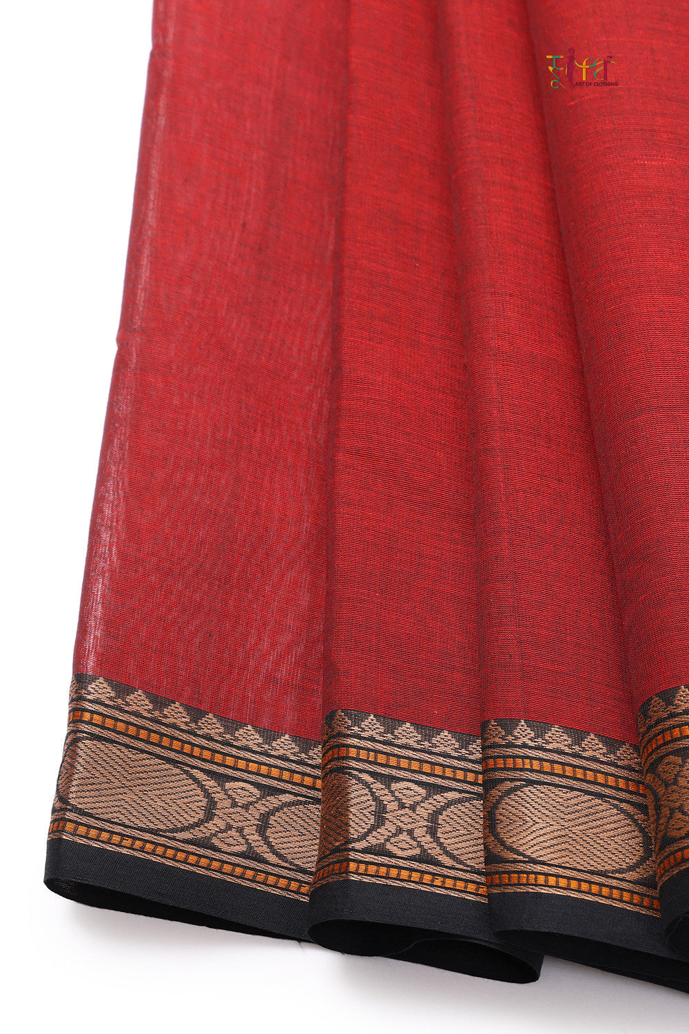 Handloom Berry Red Kanchi Cotton Saree