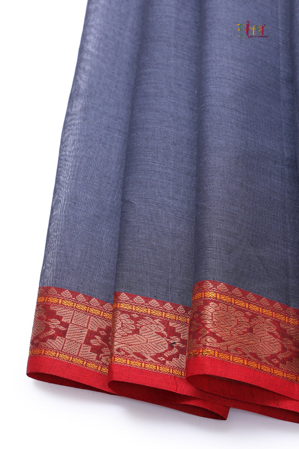 Handloom Shadow Grey Kanchi Cotton Saree