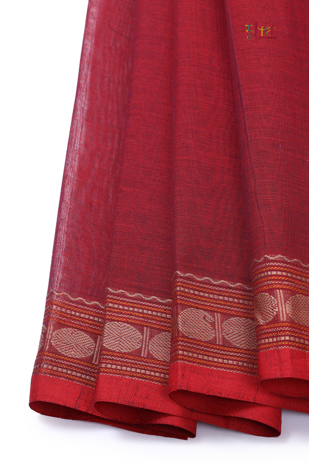 Navy Blue And Maroon Handloom Kanchi Cotton Saree