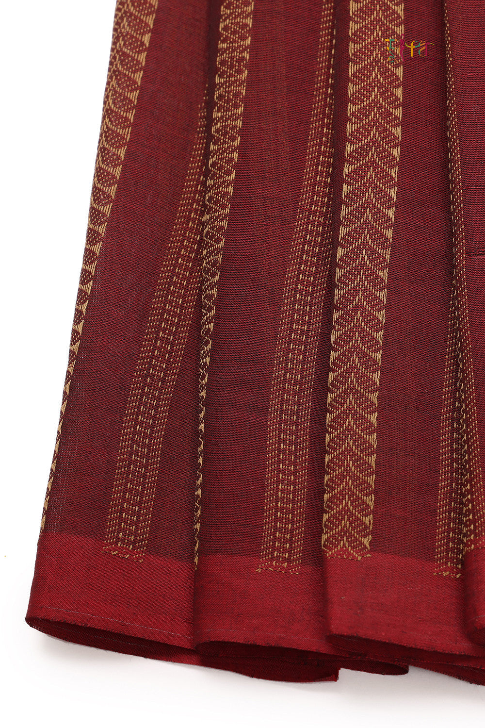 Handloom Smoke Grey & Maroon Pure Cotton Kanchi Saree