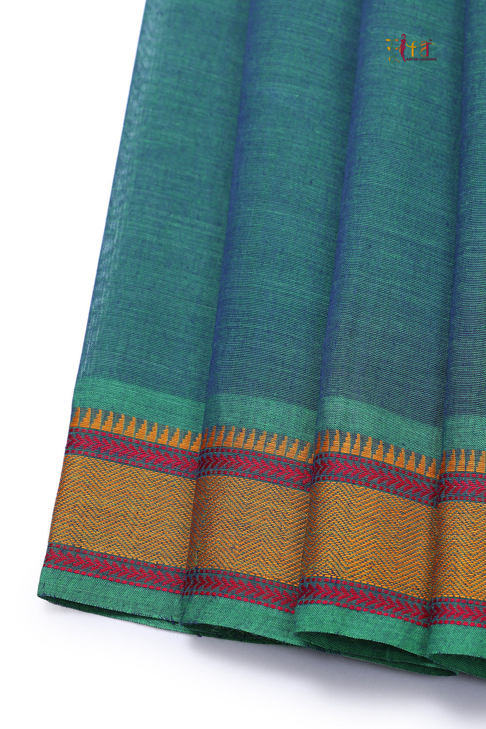 Leaf Green Handloom Pure Cotton Kanchi Saree