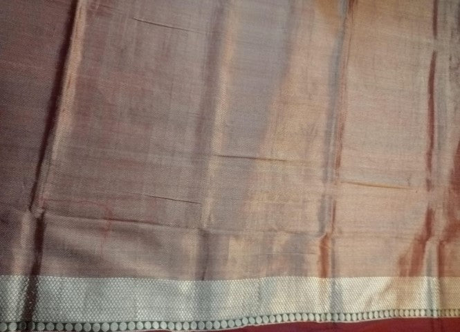 Steel Grey Katan Pure Silk Saree - Panaya