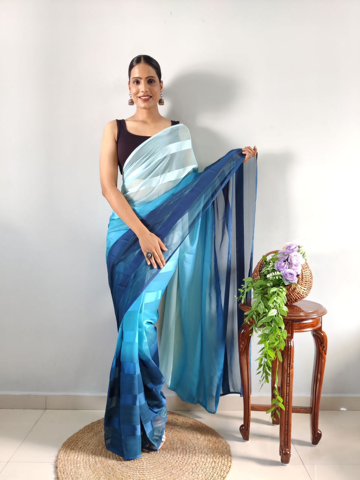 Elegant Ready to Wear Saree | Satin Fabric Saree | Satin Saree Collection By Rank Never Retire