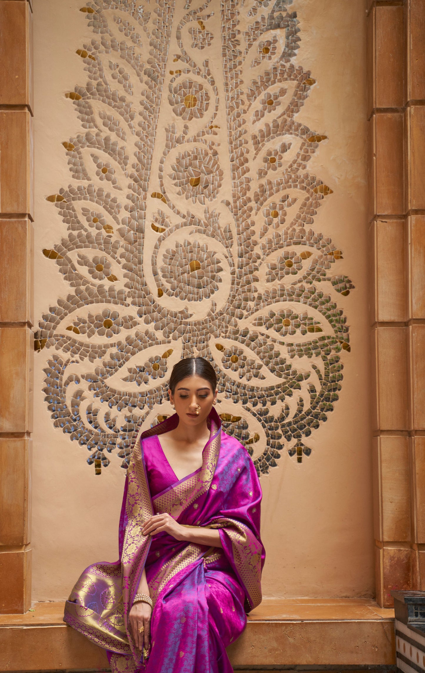 Purple Kalandi Kanjivaram Silk Saree