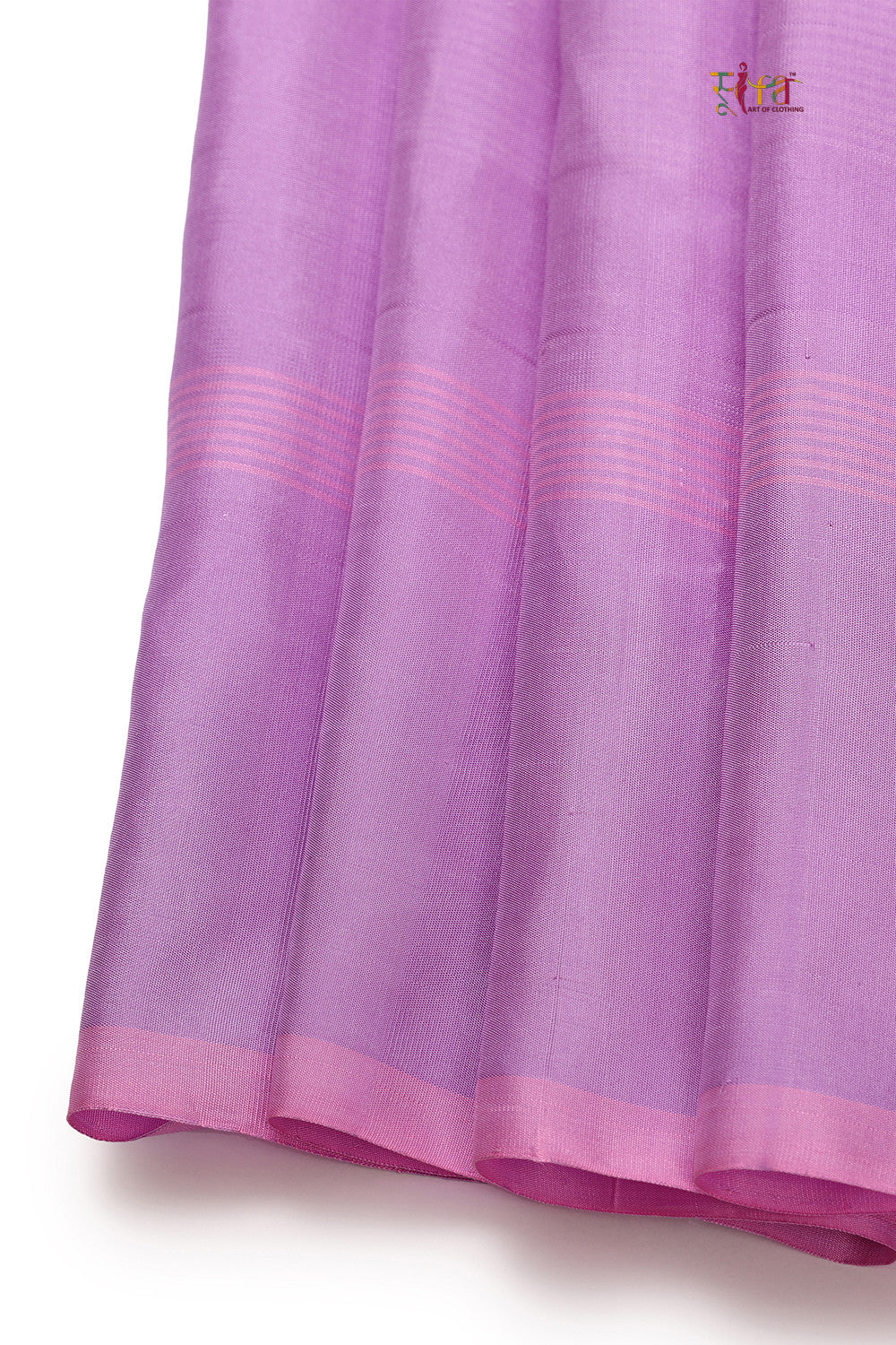 Handloom Lavender & Lime Green Check Pure Silk Saree