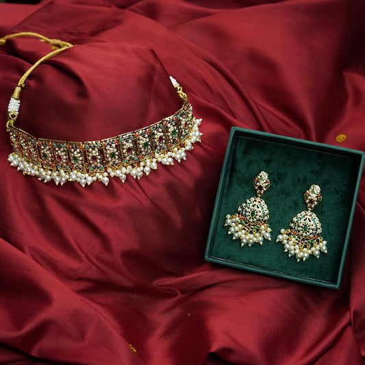 Suneri Traditional Polki Choker Set