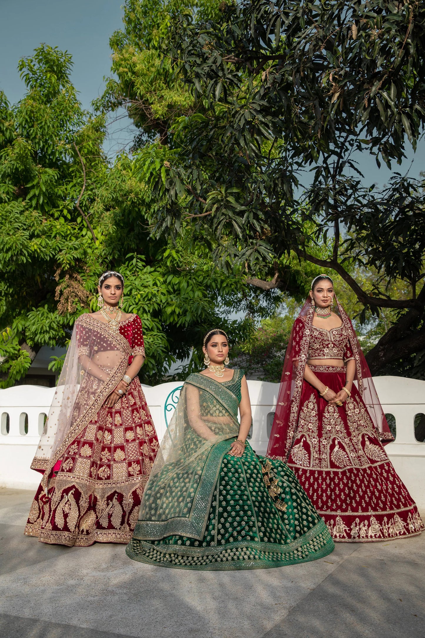 Maroon Elephant Motif Lehenga