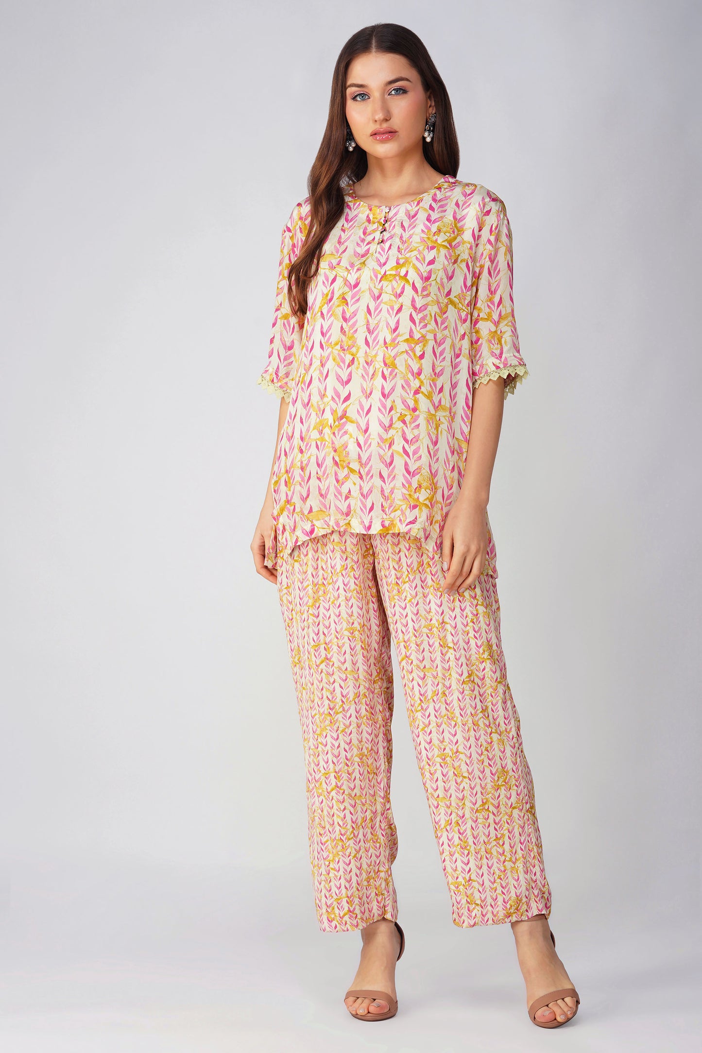 Pink Leaf Devyani Mehrotra Spring Co-ord Set