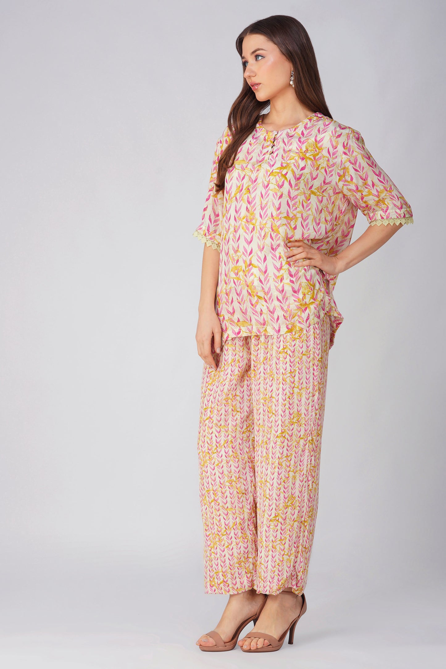 Pink Leaf Devyani Mehrotra Spring Co-ord Set