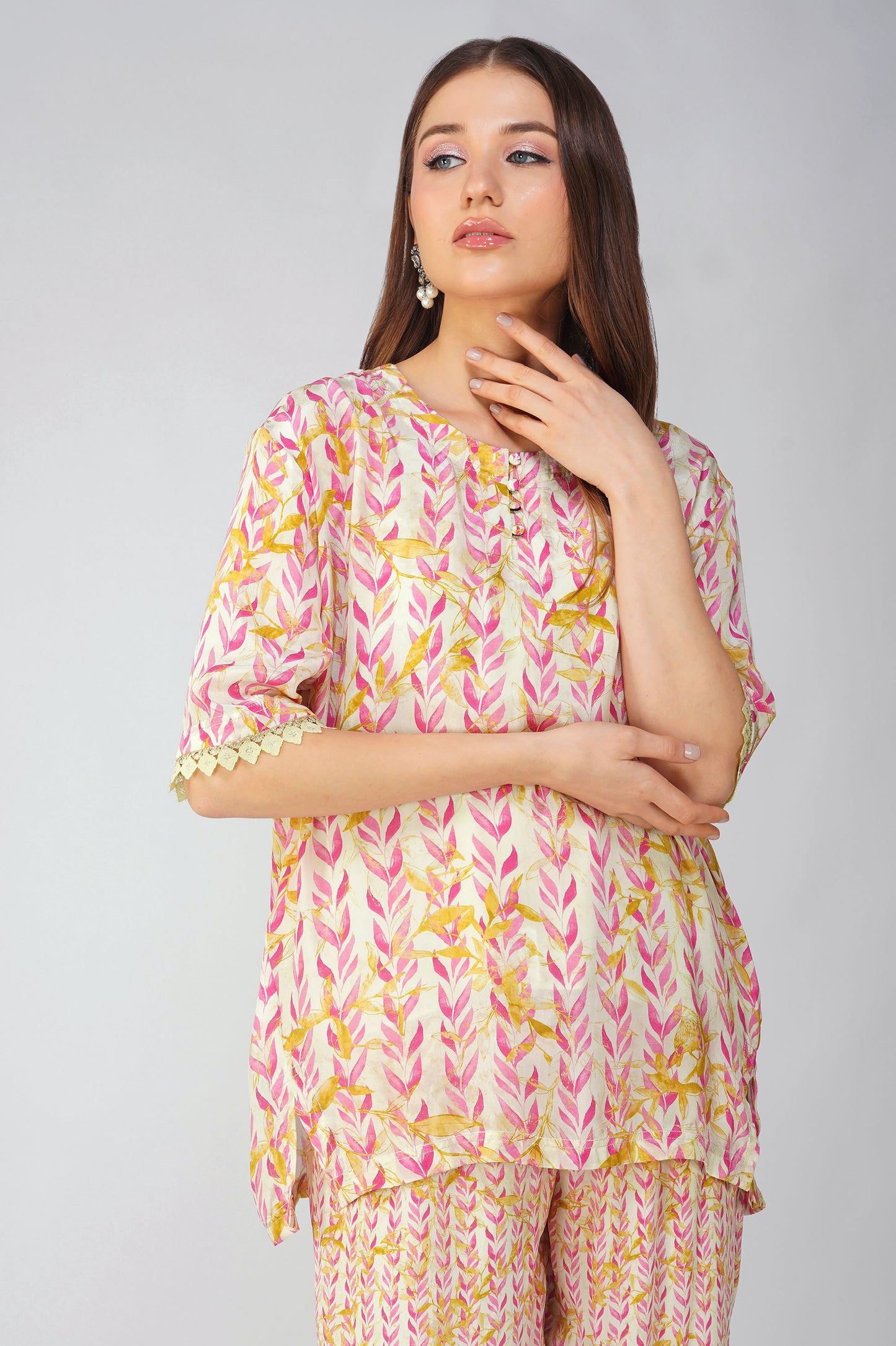 Pink Leaf Devyani Mehrotra Spring Co-ord Set