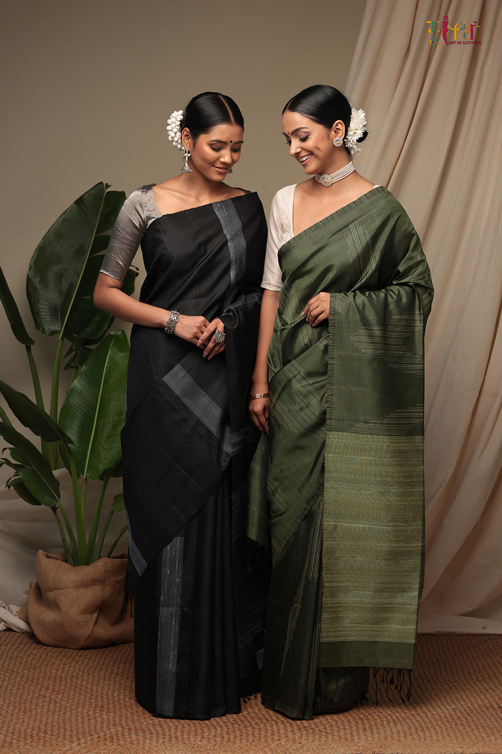 Handloom Carbon Black Pure Silk Kanchi Contemporary Saree