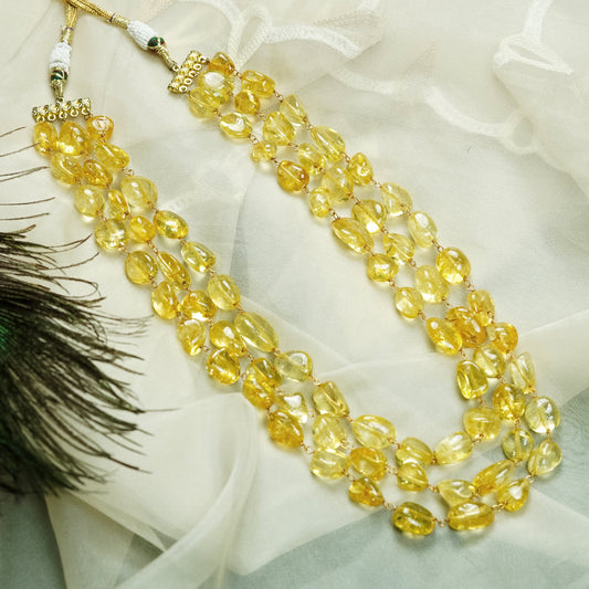 Mimosa Yellow Opal Three Layered Mala