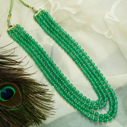 Aaranya Emerald Green Four Layered Mala