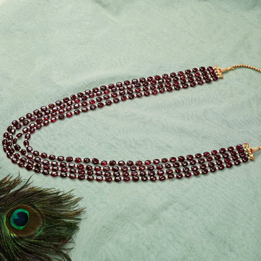 Ishani Dark Ruby Four Layered Mala