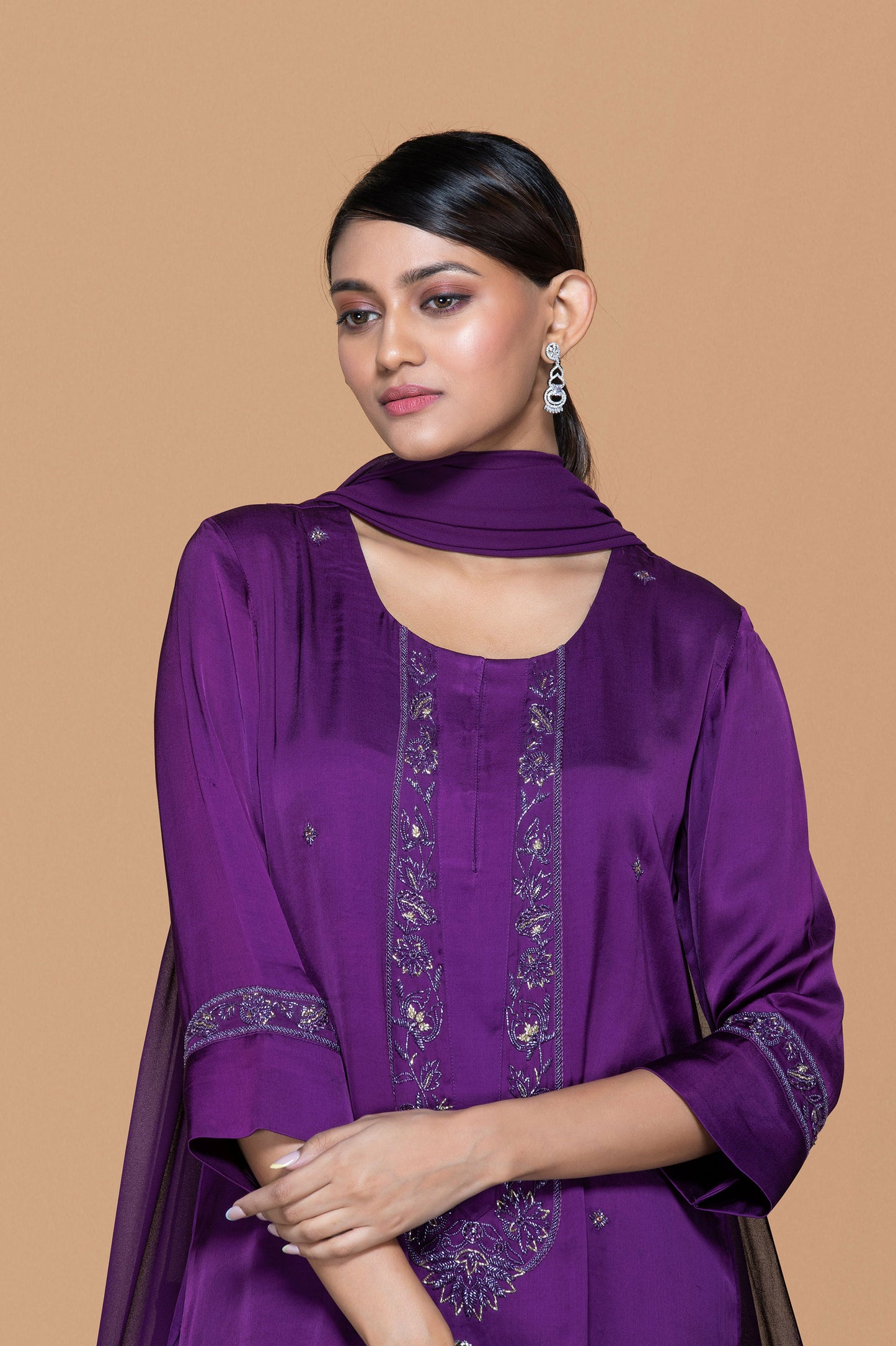 Deep Purple Kurta Set - Nazm