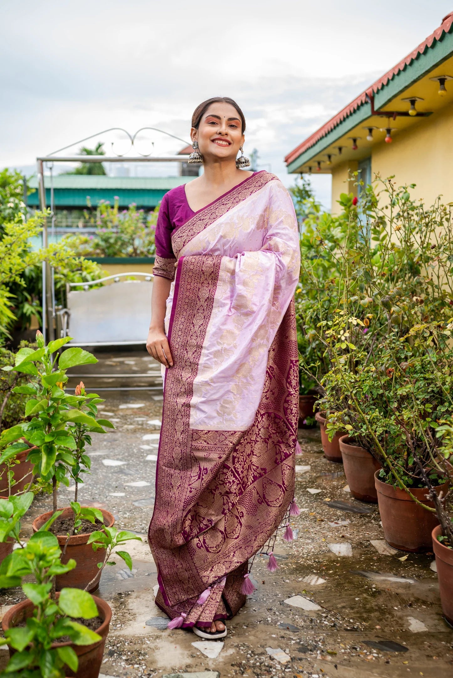 Purple Princess Viscose Silk Handloom saree