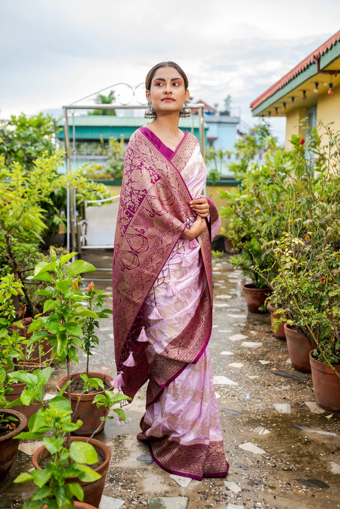 Purple Princess Viscose Silk Handloom saree