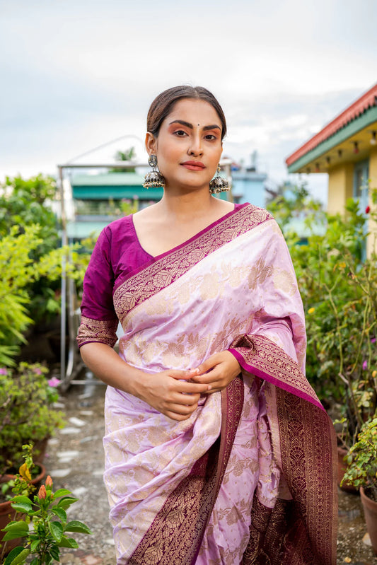 Purple Princess Viscose Silk Handloom saree