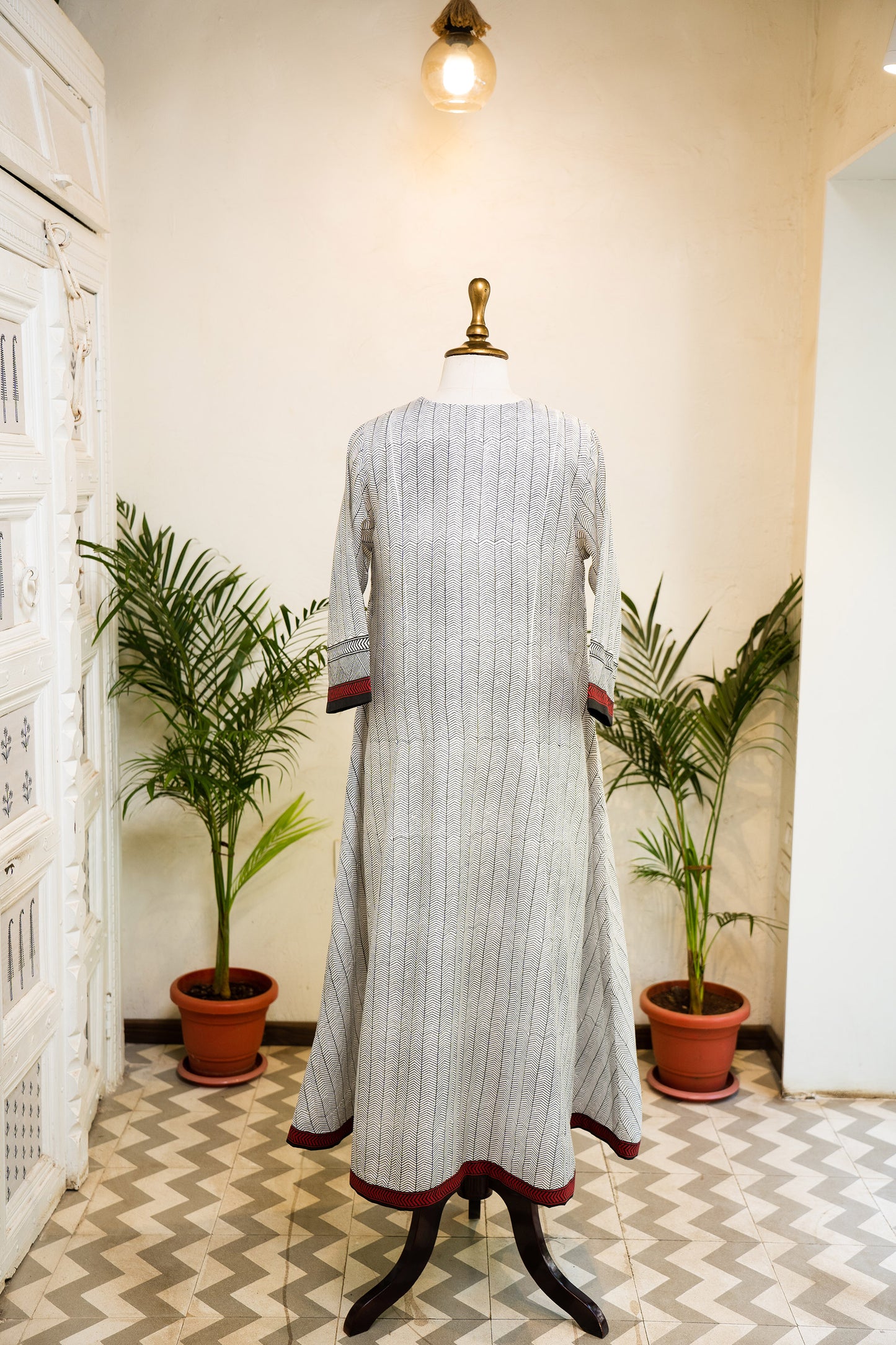 All Over Hand Embroidered Motif Cotton Silk Kurta Pant Set