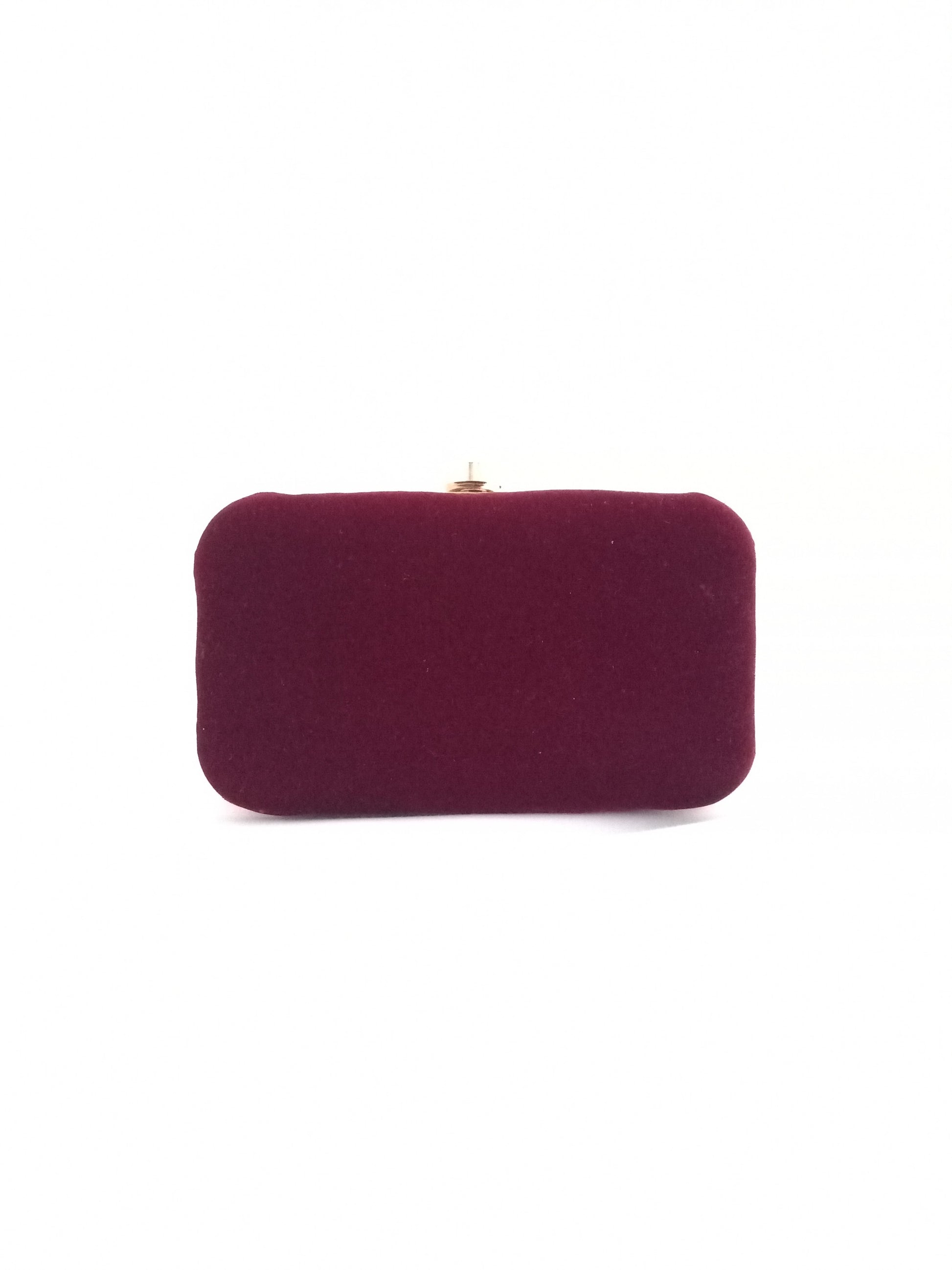 Maroon Dabka Leaf Handembroidered Clutch