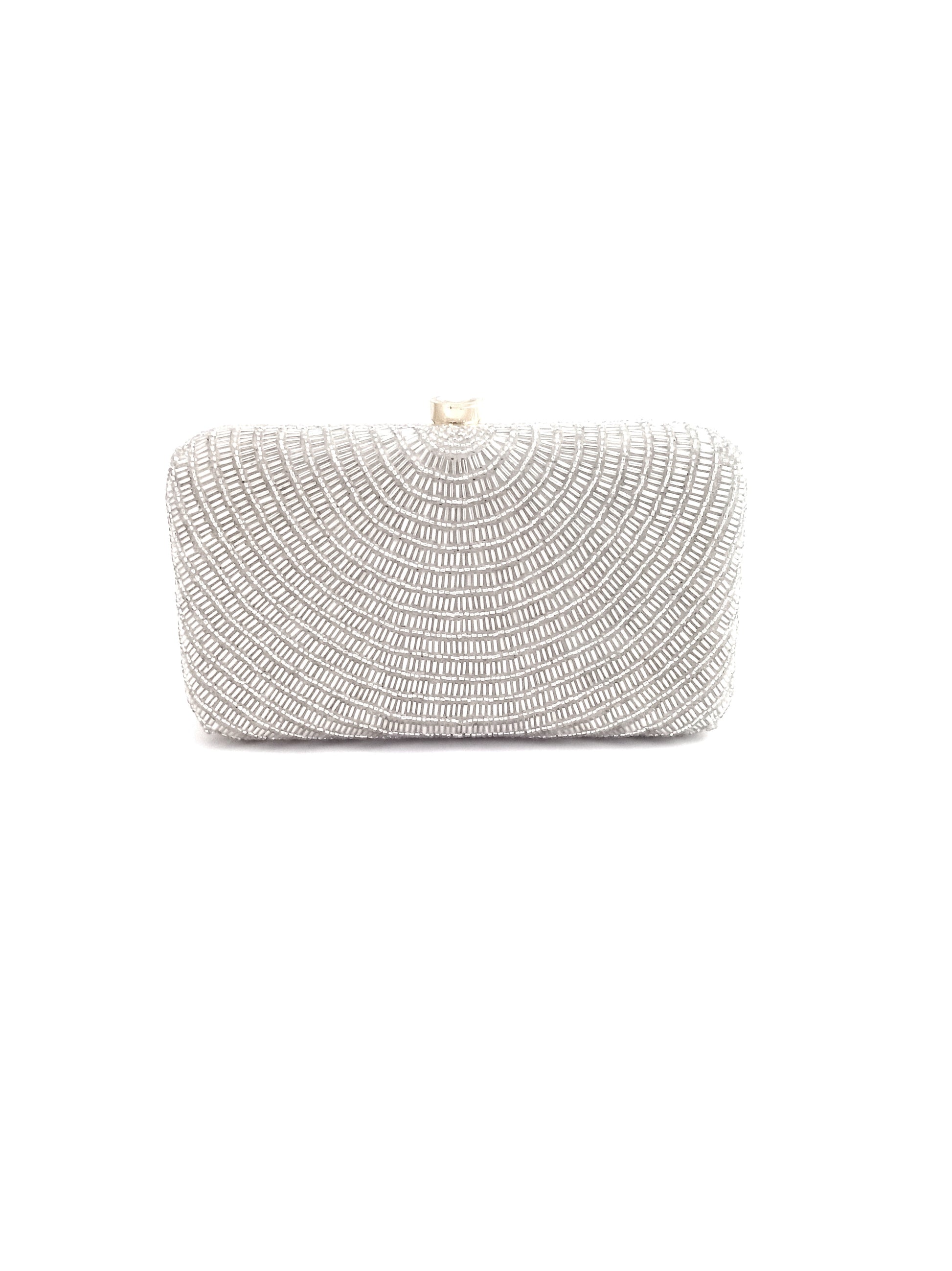 White Cleopatra Hand Embroidered Clutch