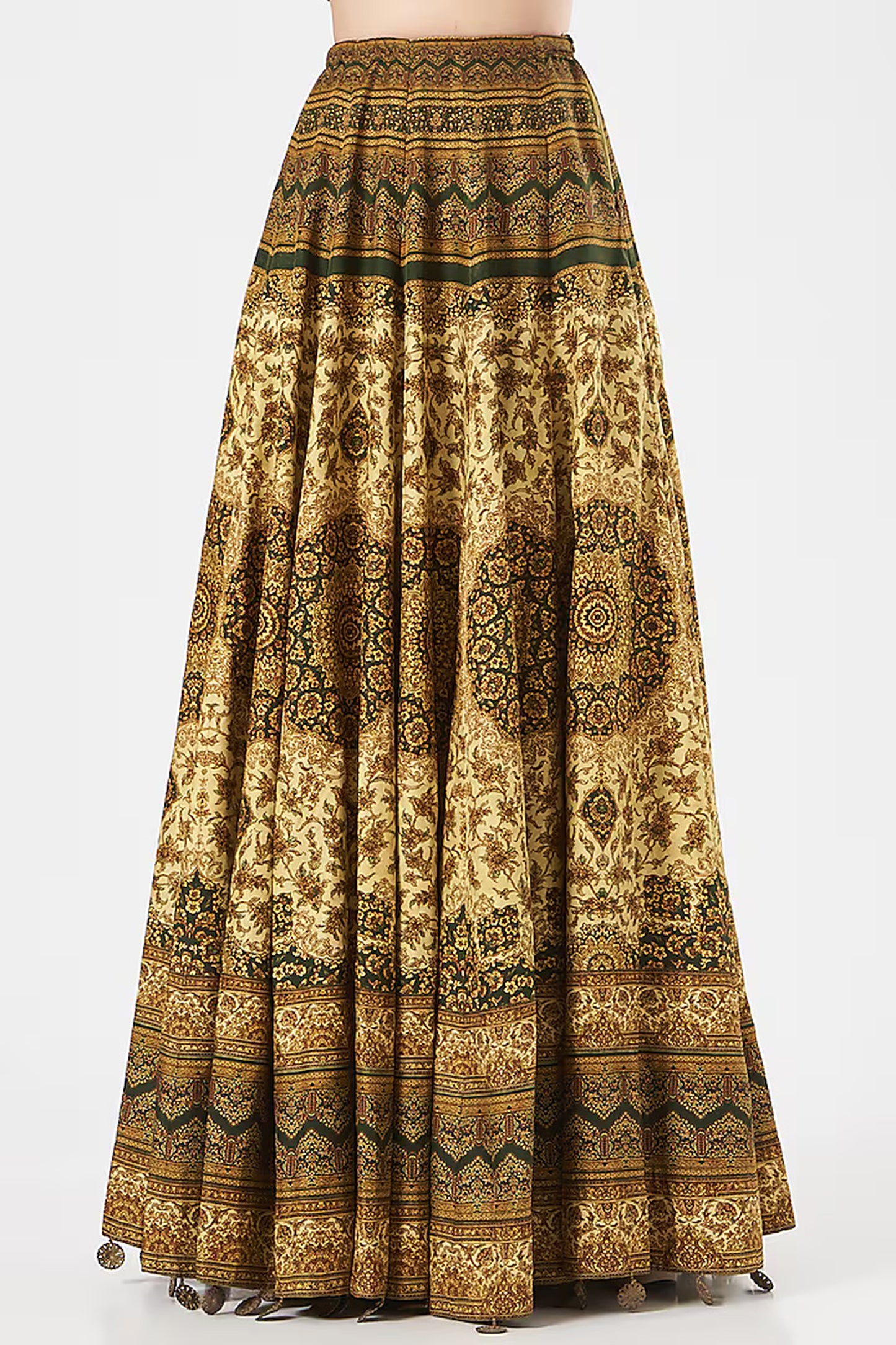 Multi Coloured Pure Silk Printed Limited Edition Designer Skirt Set