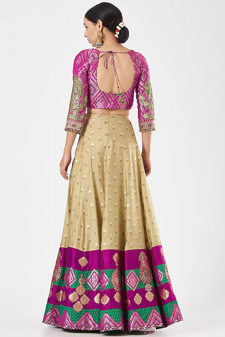 Beige Pure Pink Limited Edition Designer Lehenga Set