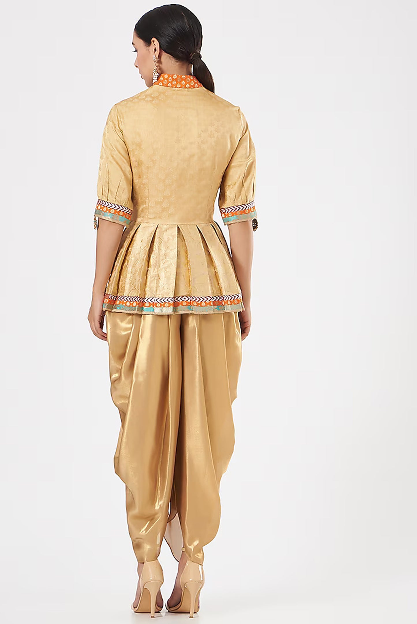 Gold Lamme Banarasi Silk Limited Edition Designer Dhoti Set